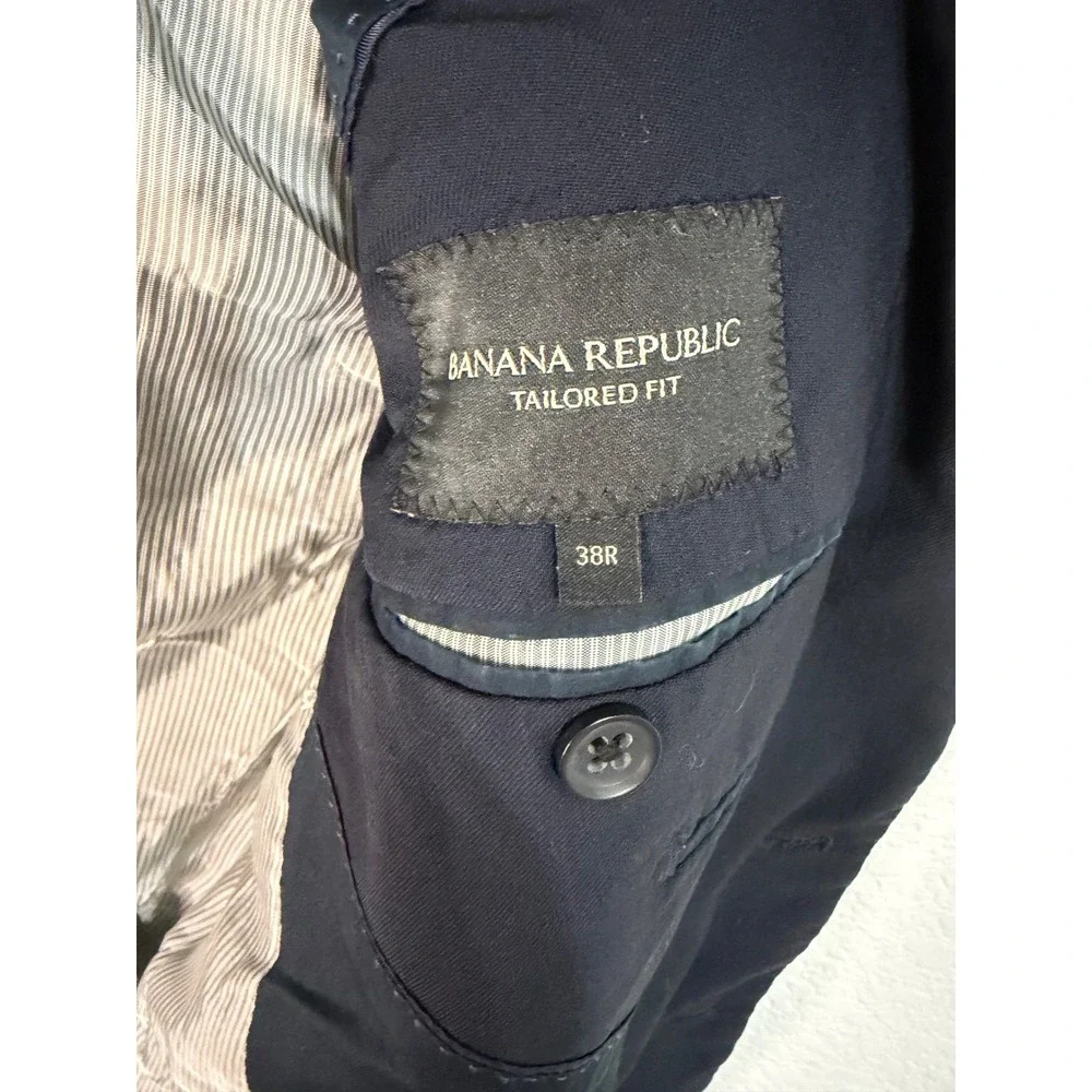 Banana Republic Tailored Fit Navy Blue Wool Blazer‎ Lanificio F.lli Cerruti 38R